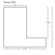 This large, L-shaped canvas floater frame features Grey w/Beige Lines, and a 1-1/8 " flat face.

*Note: These solid wood, custom canvas floaters are for stretched canvas prints and paintings, and raised wood panels.